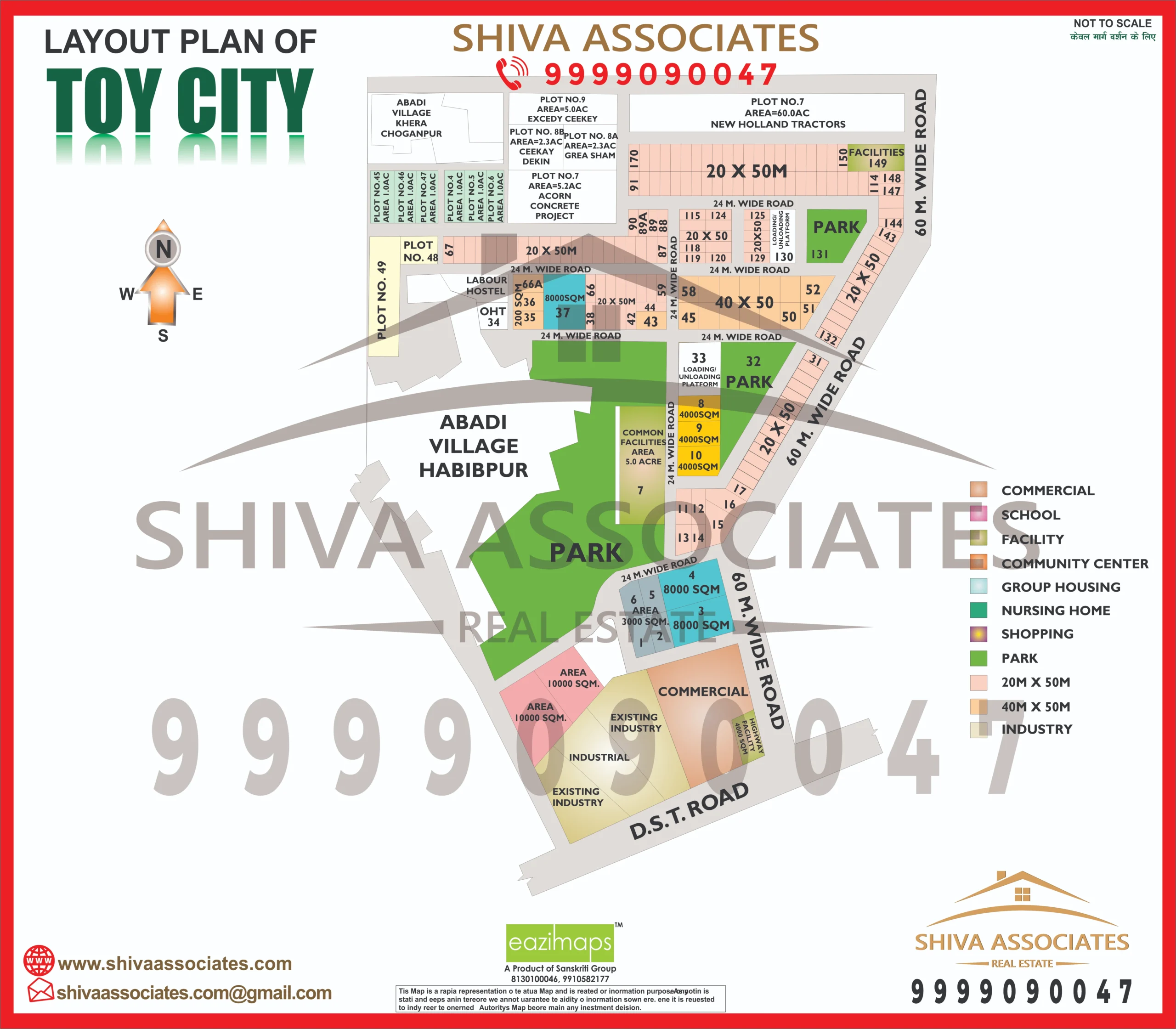 Map of Residentials and Industrials Plots in toy city Greater Noida