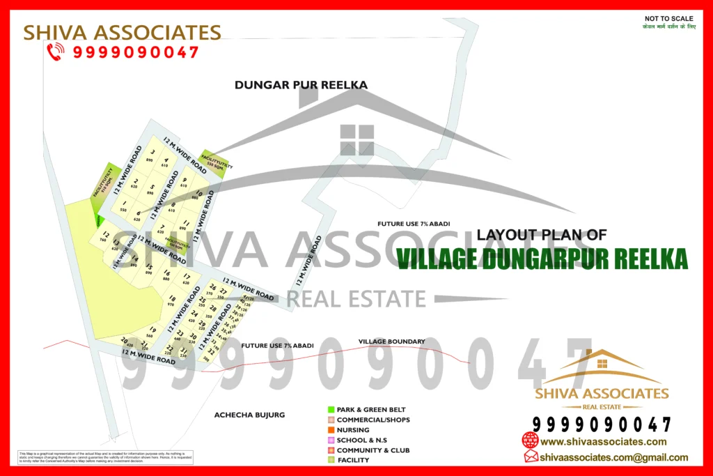 Maps of residentials and industrials plots in village dungrapur reelka